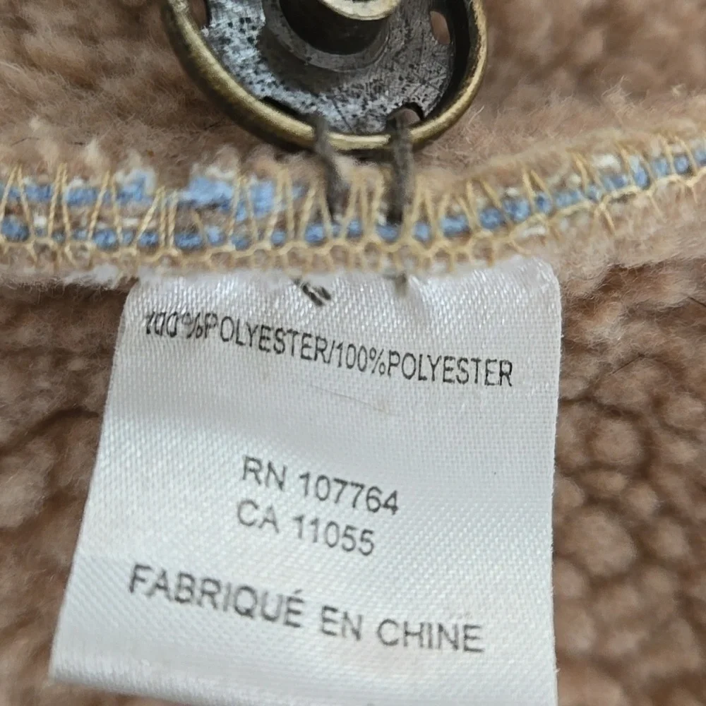 Blue Faux Suede Shearling Coat Jacket by One Girl Who - Small - Like New